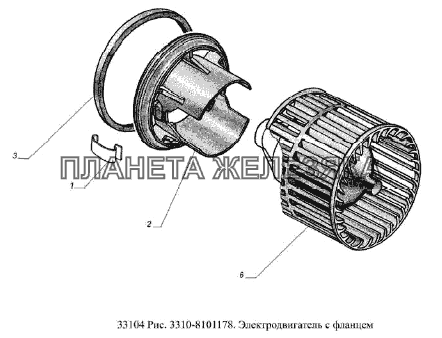 Электродвигатель с фланцем ГАЗ-33104 Валдай Евро 3